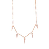 0.23ct 14k Rose Gold Diamond Pave Triangle Necklace
